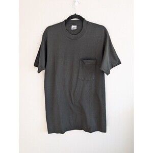 Vintage 90s BVD Blank Black T Shirt Size Large 100% Cotton Single Stitch Rare